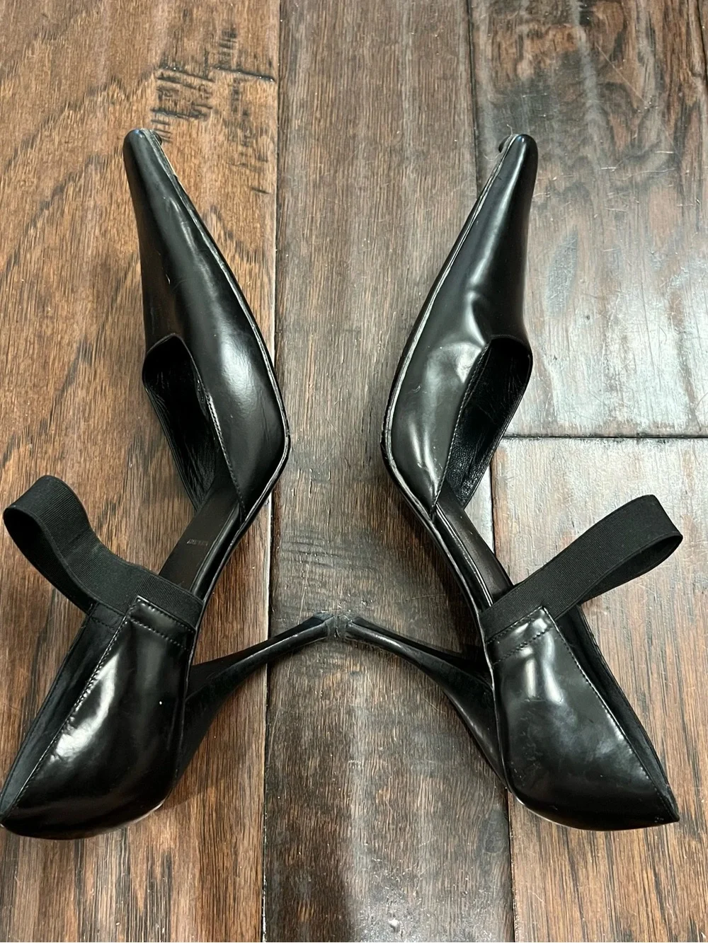 Prada Black Pointed Mary Jane Heels with Ankle Strap